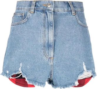 Moschino Dames, Korte broeken, Blauw, Maat: W25 Denim
