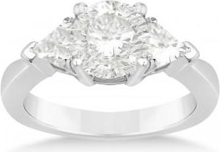 Allurez Lab Diamond Trilliant Three Stone Engagement Ring 14k White Gold (0.70ct)
