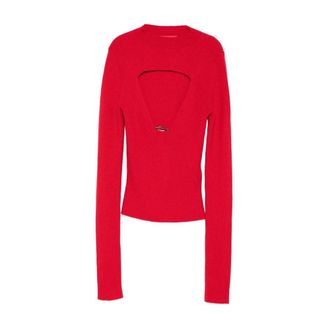 Diesel Round-neck Knitwear, female, Red, Size: XS M-Olina Maglia