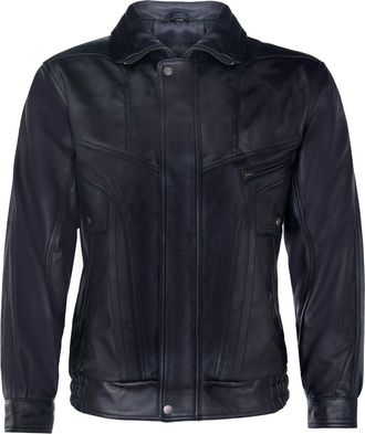 Infinity Leather Mens Classic Harrington Bomber Leather Jacket-Minsk