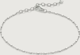 Monica Vinader Sterling Silver Barrel Station Chain Bracelet