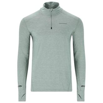 ENDURANCE Tune V2 Melange Midlayer Laufshirt f&uuml;r Herren | grau/t&uuml;rkis