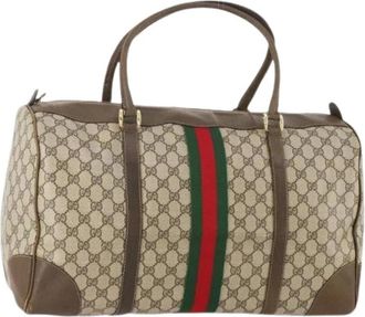 Gucci Pre-owned Weekend Bags, female, Beige, Size: ONE SIZE Pre-owned Vintage Boston Bag