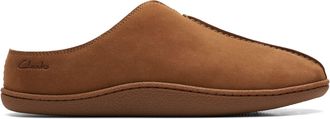 Clarks Home Mule Suede Slippers in Tan Standard Fit Size 7, Brown