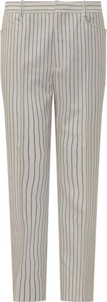 Tom Ford Broeken, Dames, Wit, S, Leer, Op maat gemaakte hoge taille broek