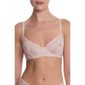 Natori Heavenly Lace Convertible Balconette Bra in Ivory Rose at Nordstrom, Size 34Ddd