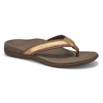 Vionic Womens Tide Ii Toe Post Sandal In Bronze