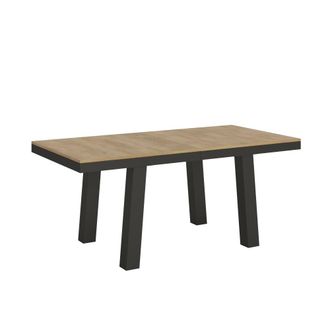 Itamoby Mesa extensible 90x180/440 cm efecto madera roble natural, hierro