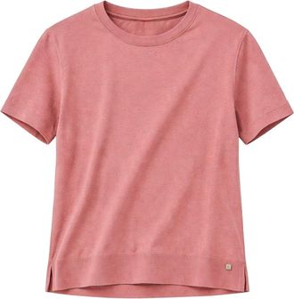 Herno T-shirt Bordi Continui - Dames - Ronde hals truien - Roze - XS - Katoen - Truien & Vesten