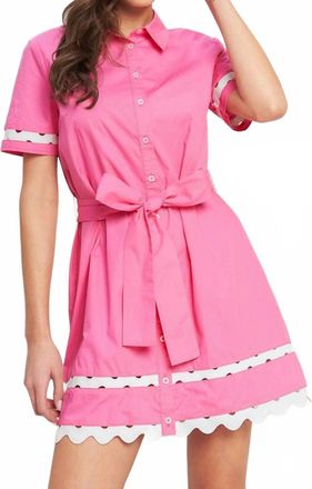 Flying Tomato Solid Woven Mini Dress In Pink