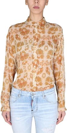 Dsquared2 Textured Crepe Shirt With Classic Collar