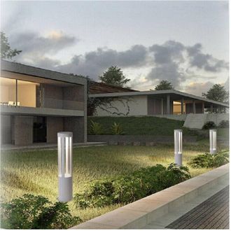 Trade Shop Trade Shop Traesio - Lampione Giardino Lampada 12w Led Terra Esterno Lampioncino Vialetti Bianco Es28 - -Bianco Freddo