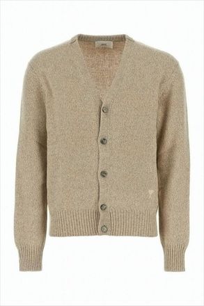 Ami Cropped Cashmere And Wool Blend Cardigan
