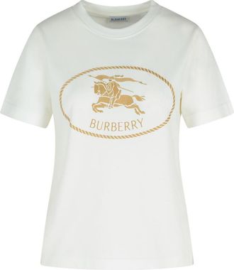 Burberry Ivory Cotton T-Shirt
