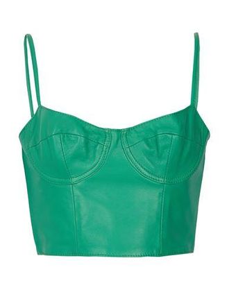 8 by YOOX LEATHER BODYCON CROP TOP