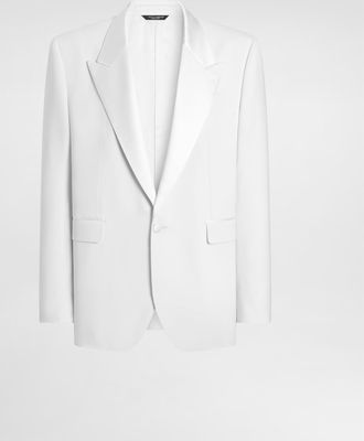 Dolce & Gabbana Palermo Single-breasted Tuxedo Jacket In Virgin Wool - Man Suits And Blazers White 46