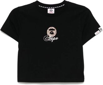 Aape By A Bathing Ape logo-print T-shirt - women - Cotton - S - Black