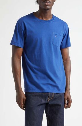 Noah Core Logo Pocket T-Shirt in Yves Blue Pigment Dye at Nordstrom, Size Xx-Large