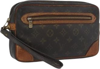 Louis Vuitton Pre-owned Monogram Clutch - Dames - Vintage Clutch - Bruin - ONE Size - Leer - Vintage