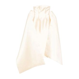 Solace London High Neck Cape Dress - Dames - Jurken - Wit - Maat: 2XS Poliester