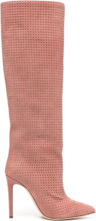 PARIS TEXAS Holly 105mm embellished suede boots - women - Suede - 37.5 - Pink
