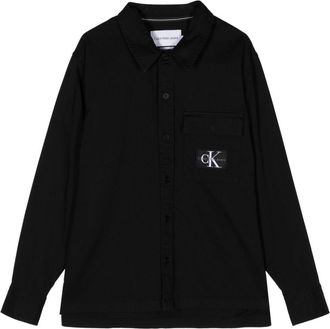 Calvin Klein Utility logo-print buttoned shirt - men - Elastane/Cotton/Regenerative Cotton - M - Black