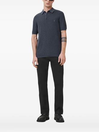 AllSaints Poloshirt met geborduurd logo - Blauw
