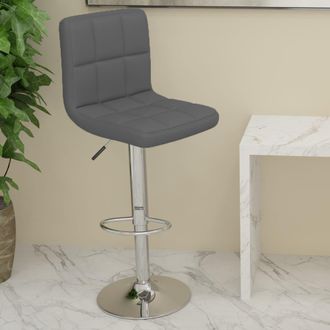 vidaXL Taburete De Cocina De Cuero Sint&eacute;tico Gris Vidaxl
