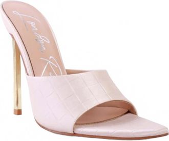 London Rag Womens Heeled Pointed Toe Sandal In Latte