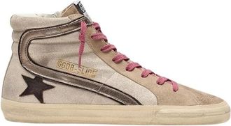 Golden Goose Slide High-Top Sneakers - Dames - Sneakers - Beige - 38 EU - Leer - Schoenen