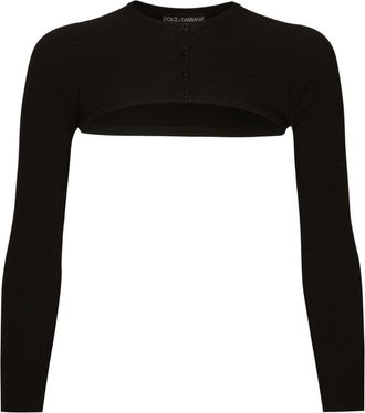 Dolce & Gabbana Black Black Cropped Cardigan