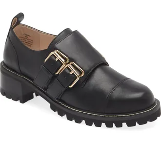 Cecelia New York Collyn Monk Strap Loafer in Black at Nordstrom, Size 7
