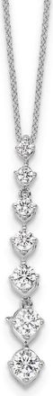 Diamond2Deal 14k Gold 1 Ct Lab Grown Diamond Seven Stone Pendant Necklace 18