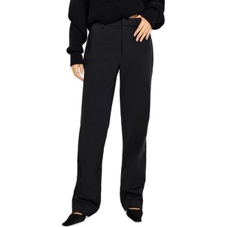 Good American Cotton Blend Straight Leg Pants in Black001 at Nordstrom Rack, Size 2