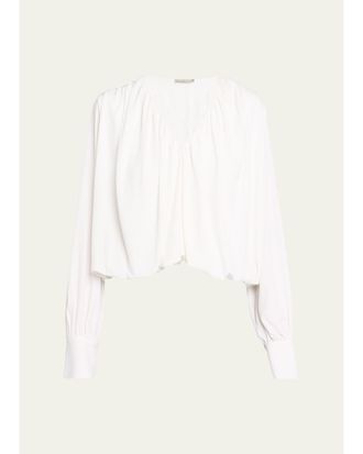 Vince V-Neck Bubble Blouse