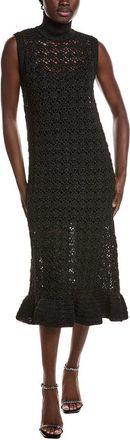 Ganni Ganni High Neck Crochet Midi Dress