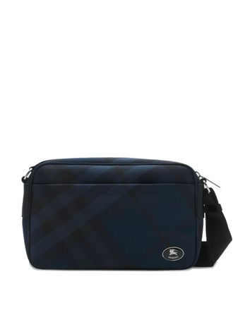 Burberry Borsa messenger Slim Grid - Blu