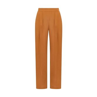 Maliparmi Wide Trousers, female, Yellow, Size: 2XS Fluid Crepe Trousers