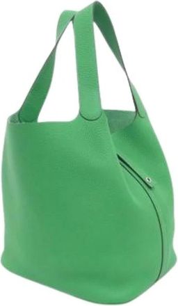 Herm&egrave;s Pre-owned Bucket Bag - Dames - Vintage Tas - Groen - ONE Size - Leer - Vintage