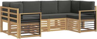 vidaXL Conjunto De Sof&aacute;s De Exterior 6 Uds. Blanco Y Antracita Vidaxl