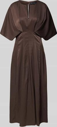 Copenhagen Muse Midikleid mit V-Ausschnitt Modell VIANNA in Schoko, Gr&ouml;&szlig;e S