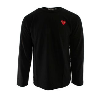 Comme Des Gar&ccedil;ons Long Sleeve Tops, male, Black, Size: S Play Trui