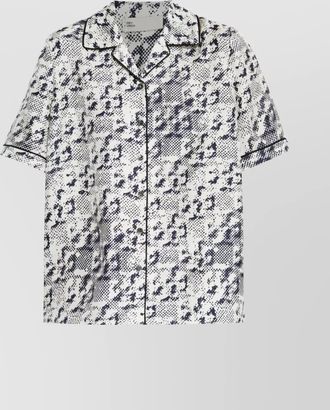 Tory Burch silk printed bowling-collar short-sleeve shirt