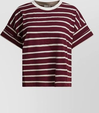 Brunello Cucinelli short sleeve crew neck striped t shirt