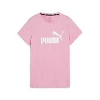 Puma T-Shirt PUMA ESS LOGO TEE (S), Damen, Gr. XS, rosa (mauved out), Jersey, Obermaterial: 100% Baumwolle, unifarben, regular fit normal, Rundhals, Shirts