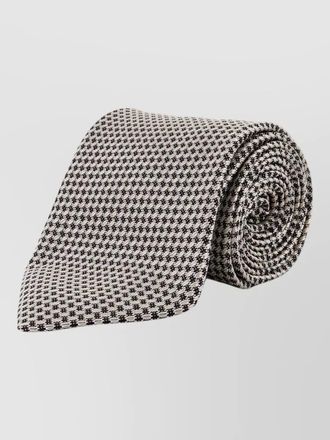 Tom Ford silk tie pointed tip houndstooth micro pattern