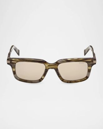Ermenegildo Zegna Men & apos;s EZ0312 Acetate Square Sunglasses