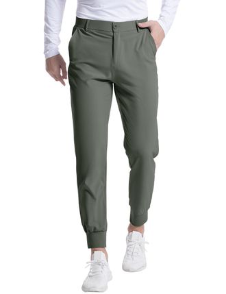 Generic Mens Stretch Golf Jogging Slim Fit Trousers Stretch Slim Fit Work Dress Athletic Jogger Sweatpants for Men (Army Green,XL)