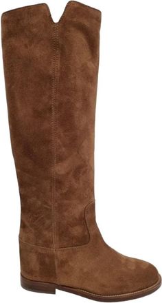 Via Roma 15 Simple Marten Suede Boot 1586 - Dames - Over de knie laarzen - Bruin - 38 EU - Su&egrave;de - Schoenen