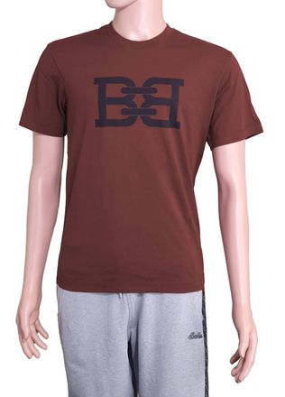 Bally Mens Print T-Shirt In Burgundy